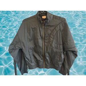 Champion Track Jacket Full Zip Black Nylon Athletic Sportswear Size XS